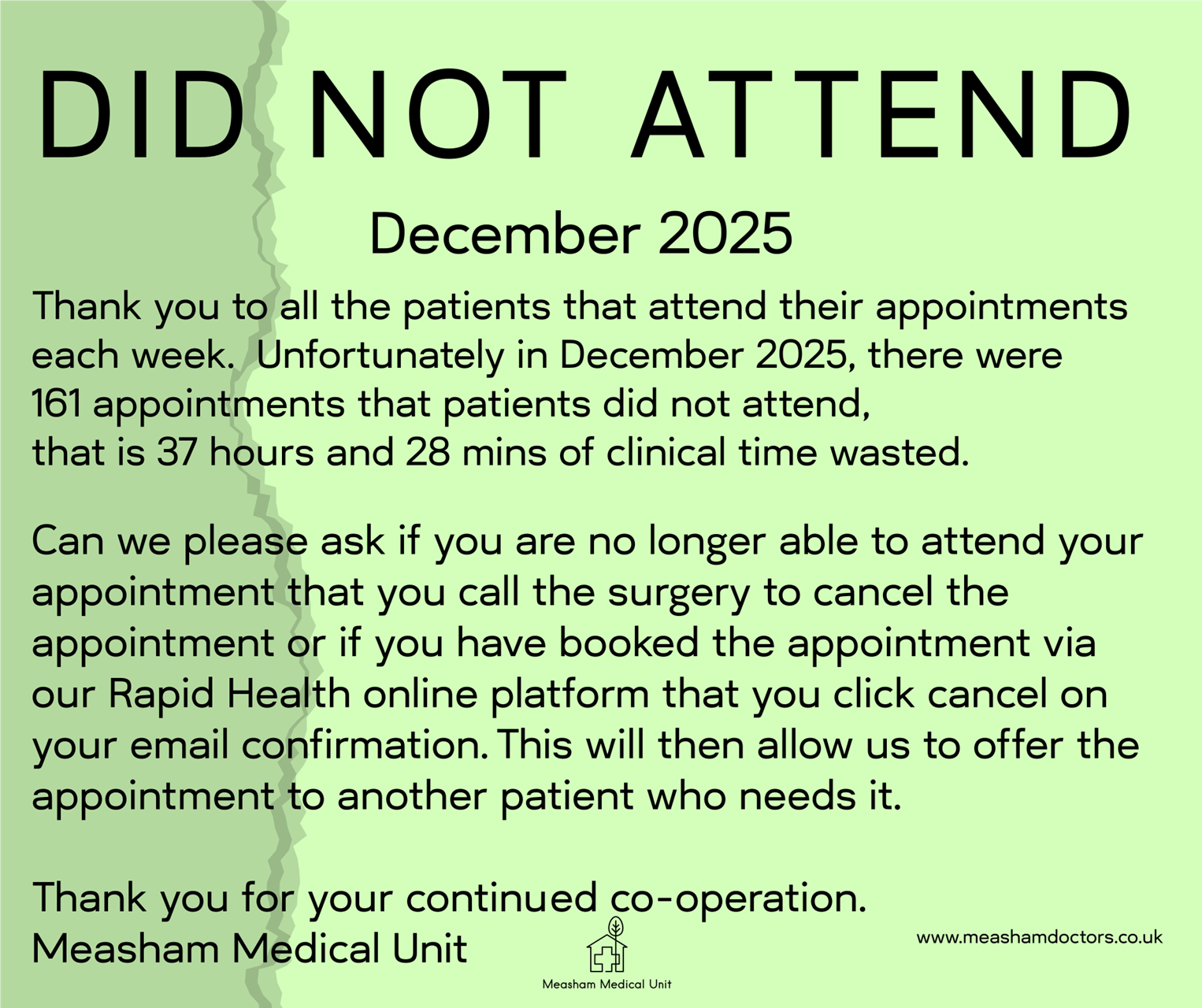 Did Not Attend Dec 2025