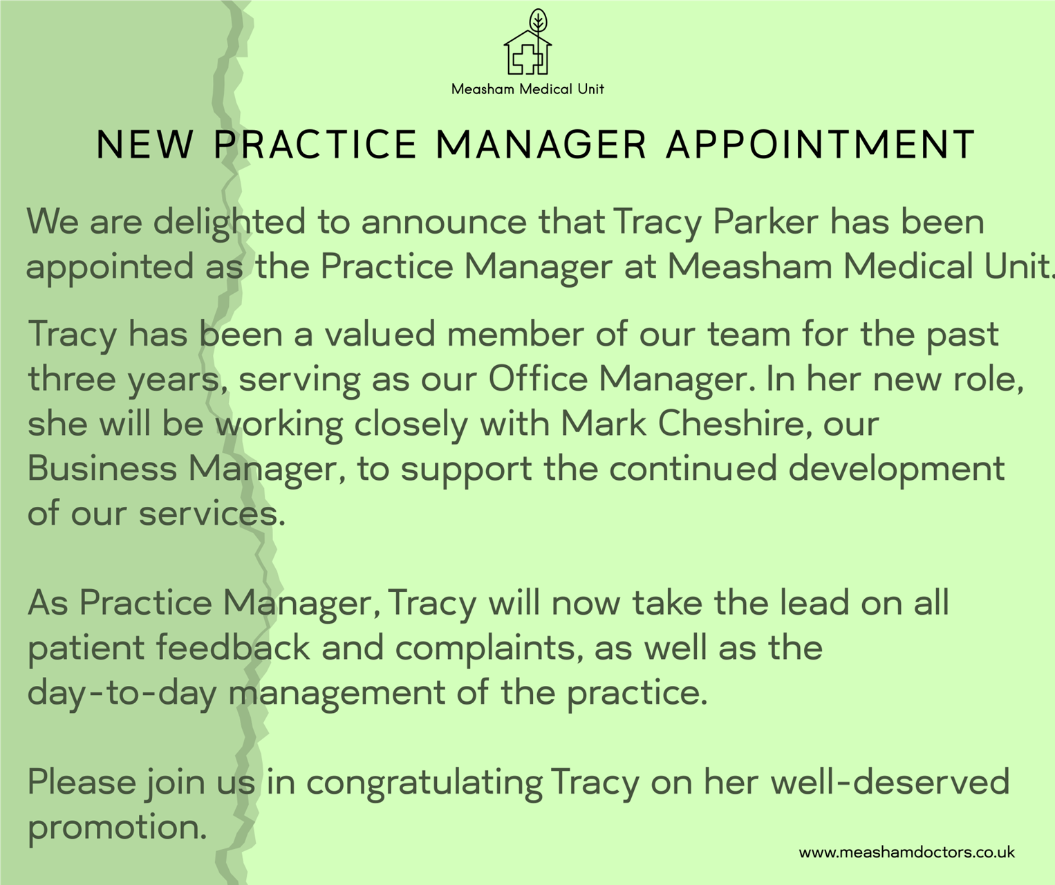 PRACTICE MANAGER APPOINTMENT 
