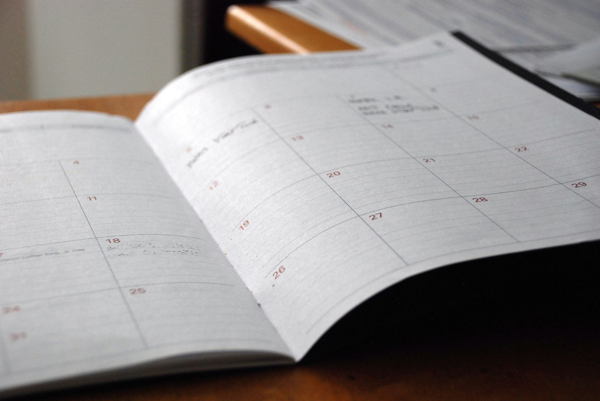 Open appointment book